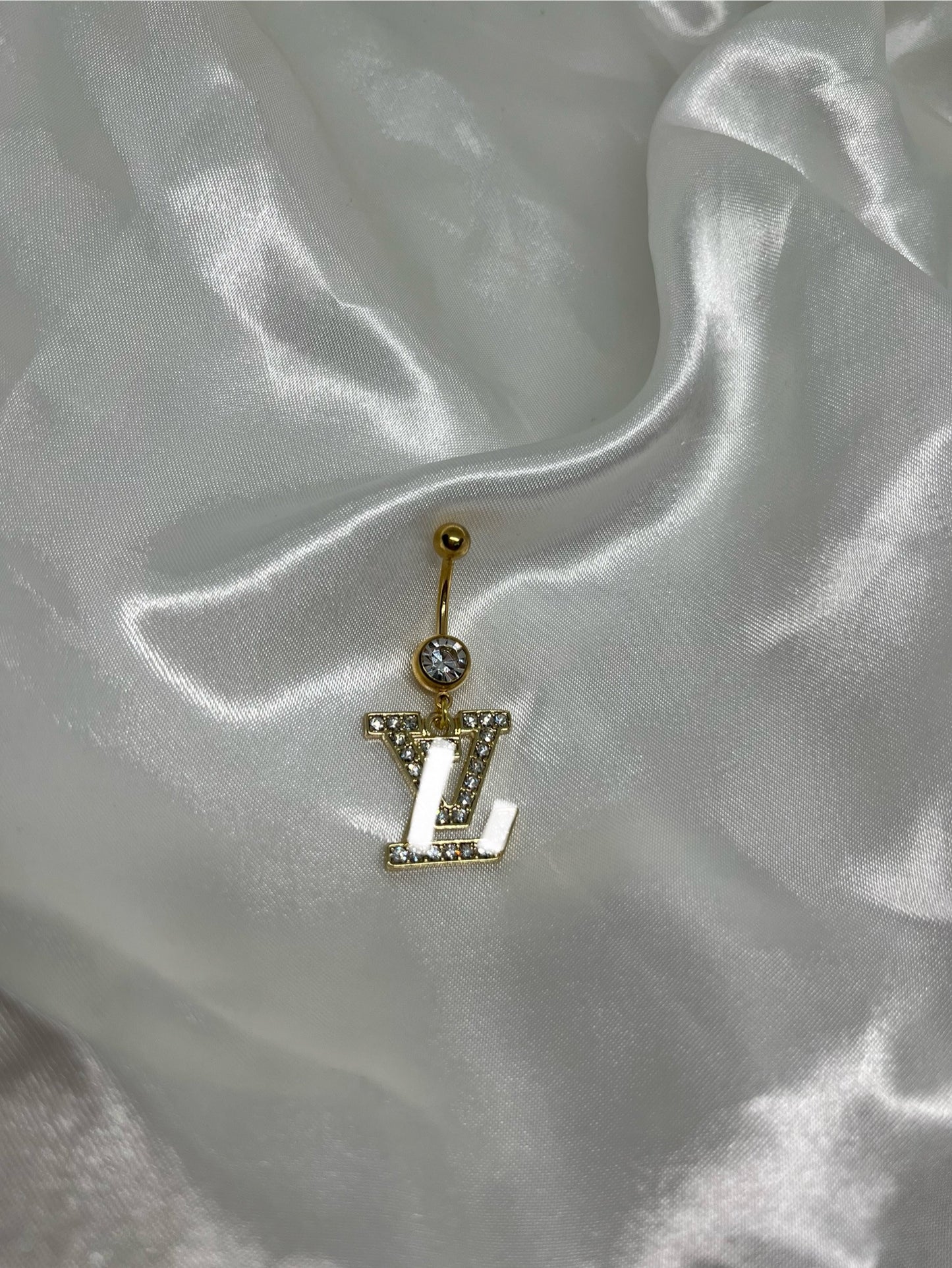 Gold diamanté luvu belly bar