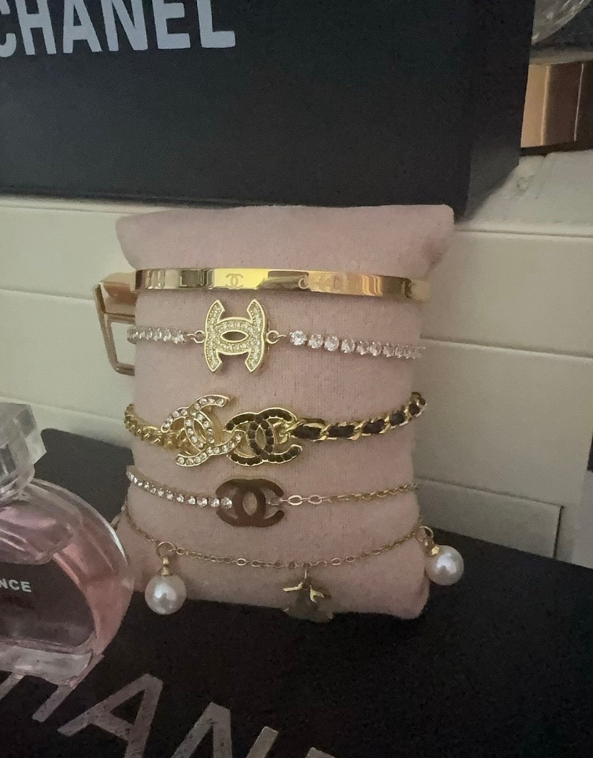 Luxury Gold Cece Bracelet + mini perfume bundle.