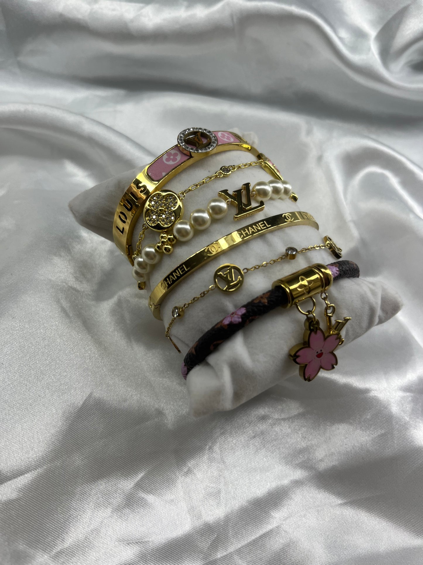 Dreamiest- Gold pink luvu-cc Bracelet stack