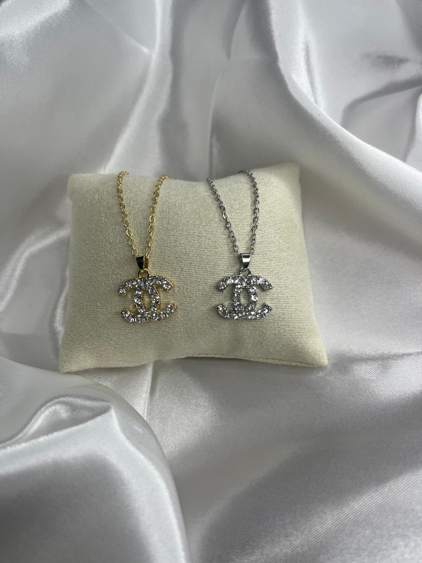 Gold or silver diamanté cece necklace