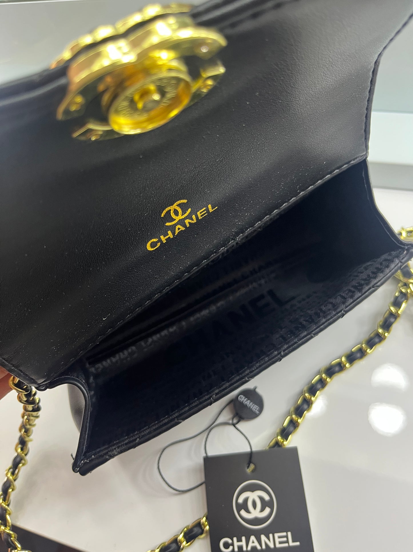 Black gold CECE bag & purse duo set