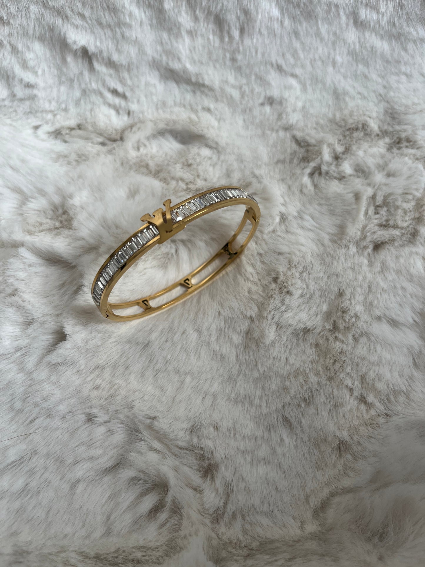 Gold zircon Luvu bangle