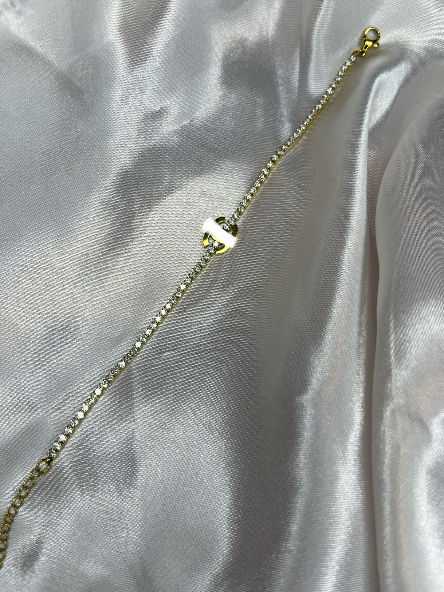 Gold diamanté cece tennis bracelet