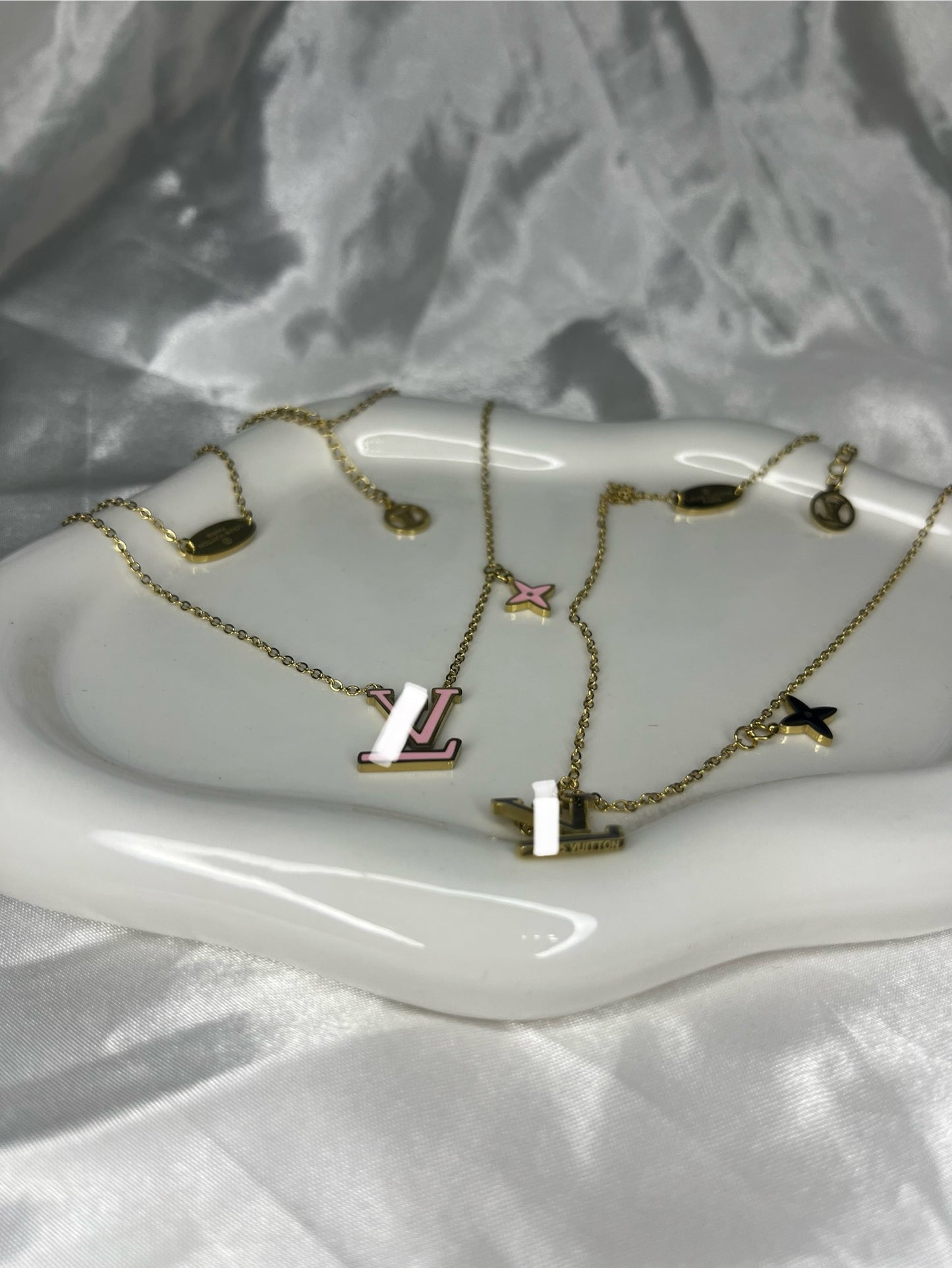 Gold pink or black luvu necklace