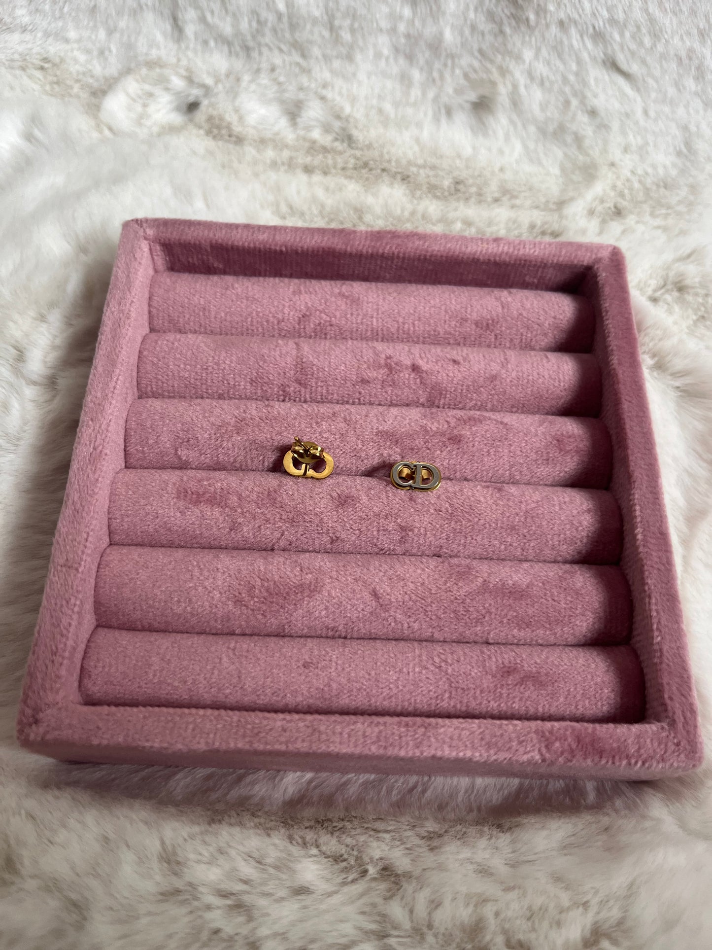Mini gold+Silver CD earrings