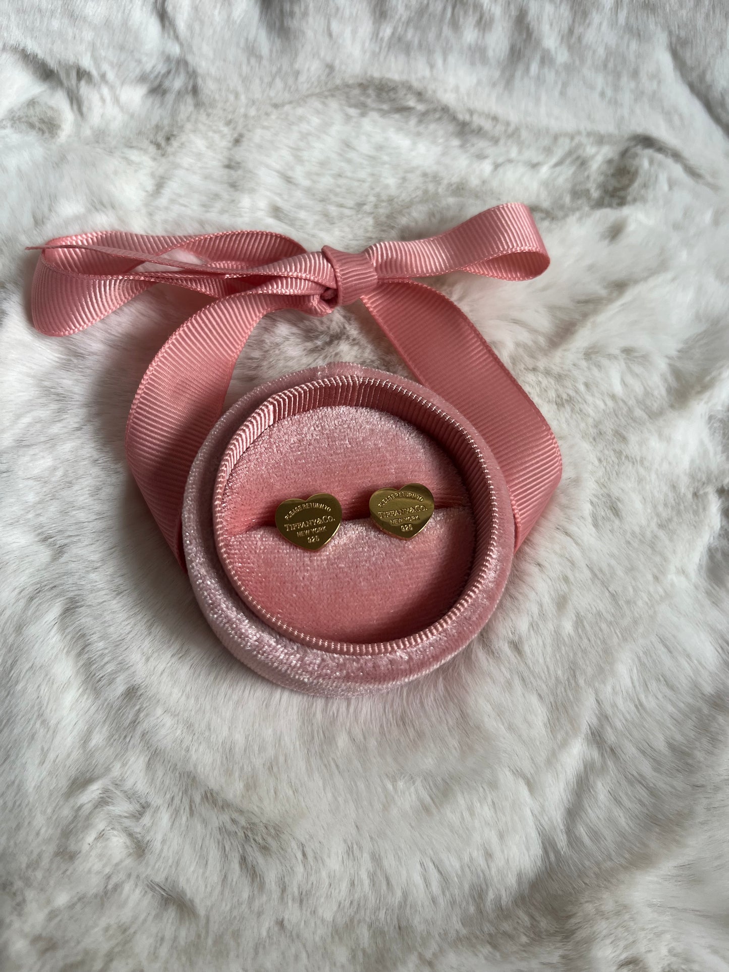 Gold heart tiff earrings