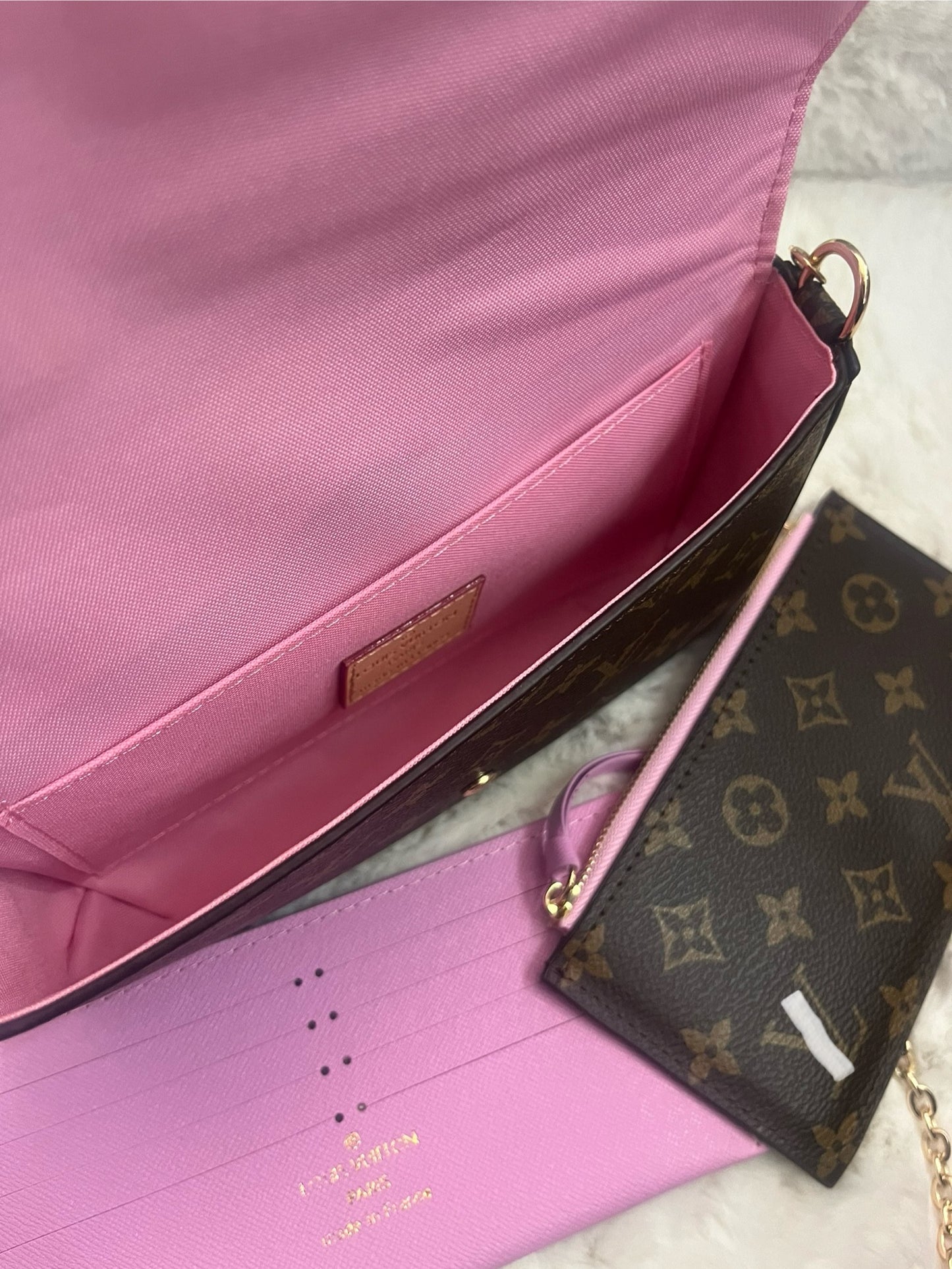 Brown gold pink luvu cross body bag