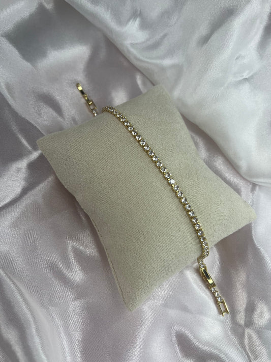Gold diamanté tennis bracelet