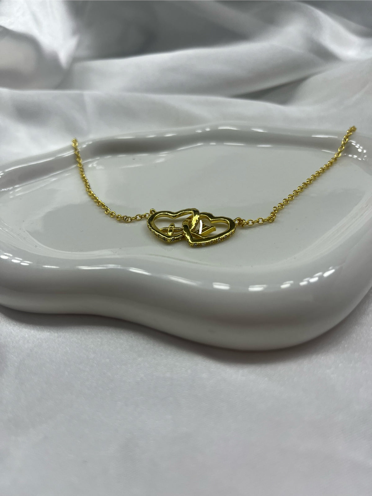 Gold 2heart Luvu clover necklace