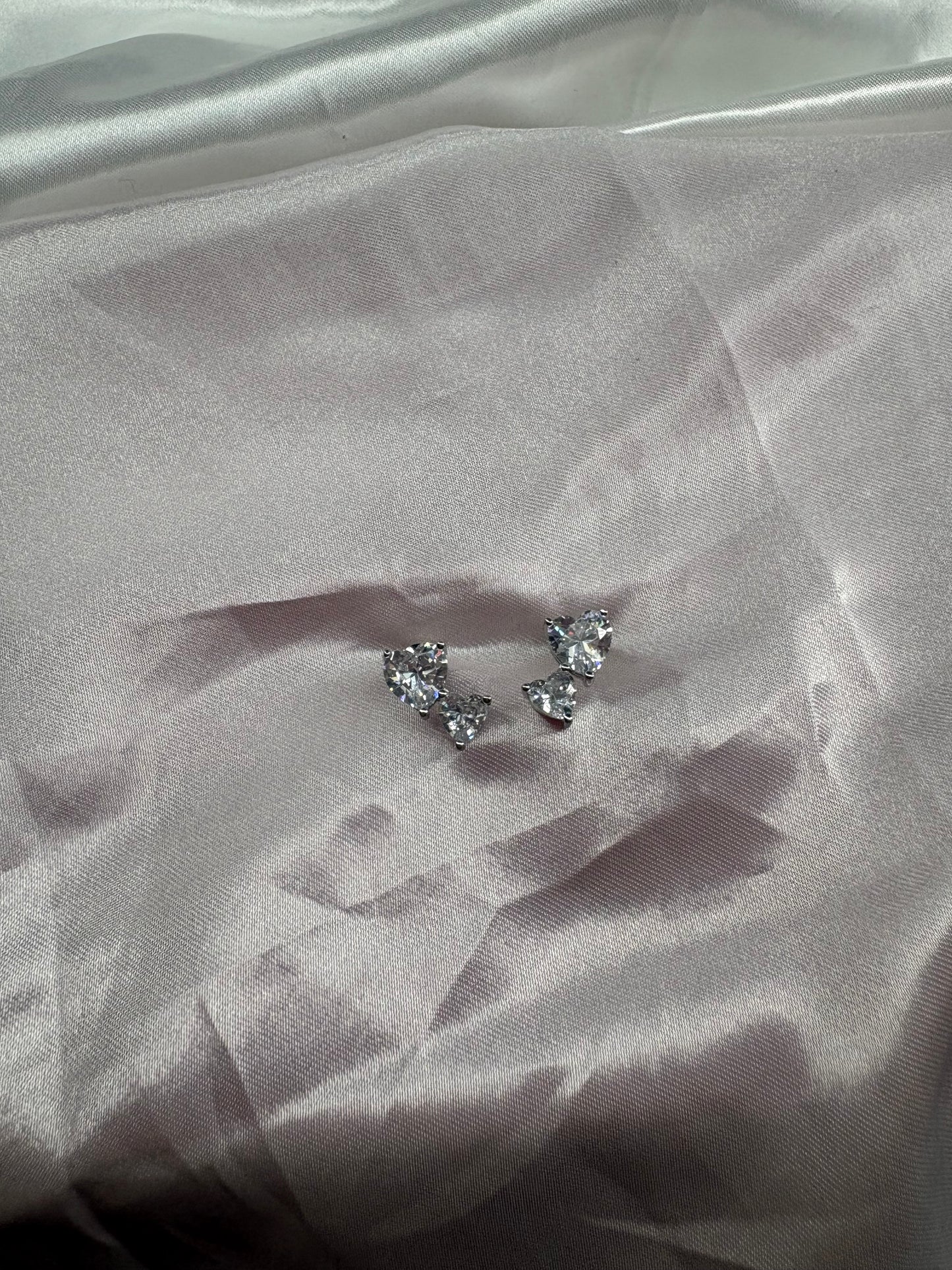 Silver Angel 2Heart Diamond earrings
