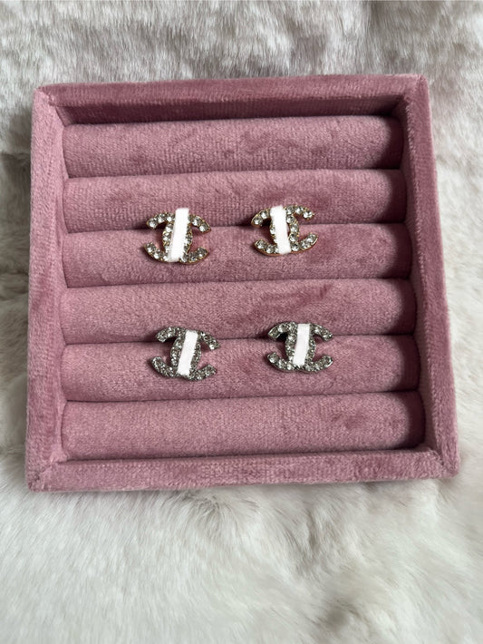 Gold or silver diamanté Cece earrings