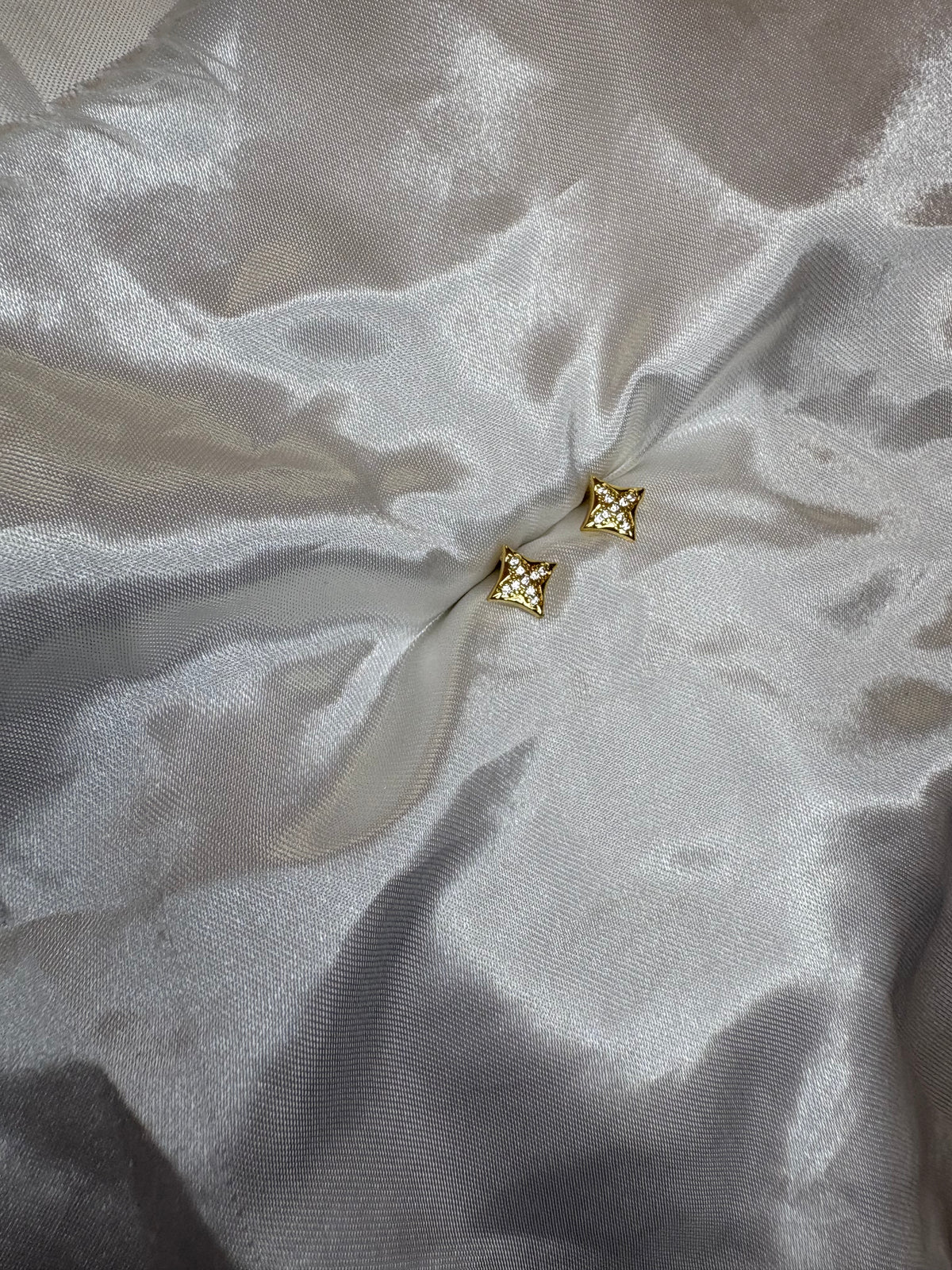 Mini Gold Diamanté Clover earrings