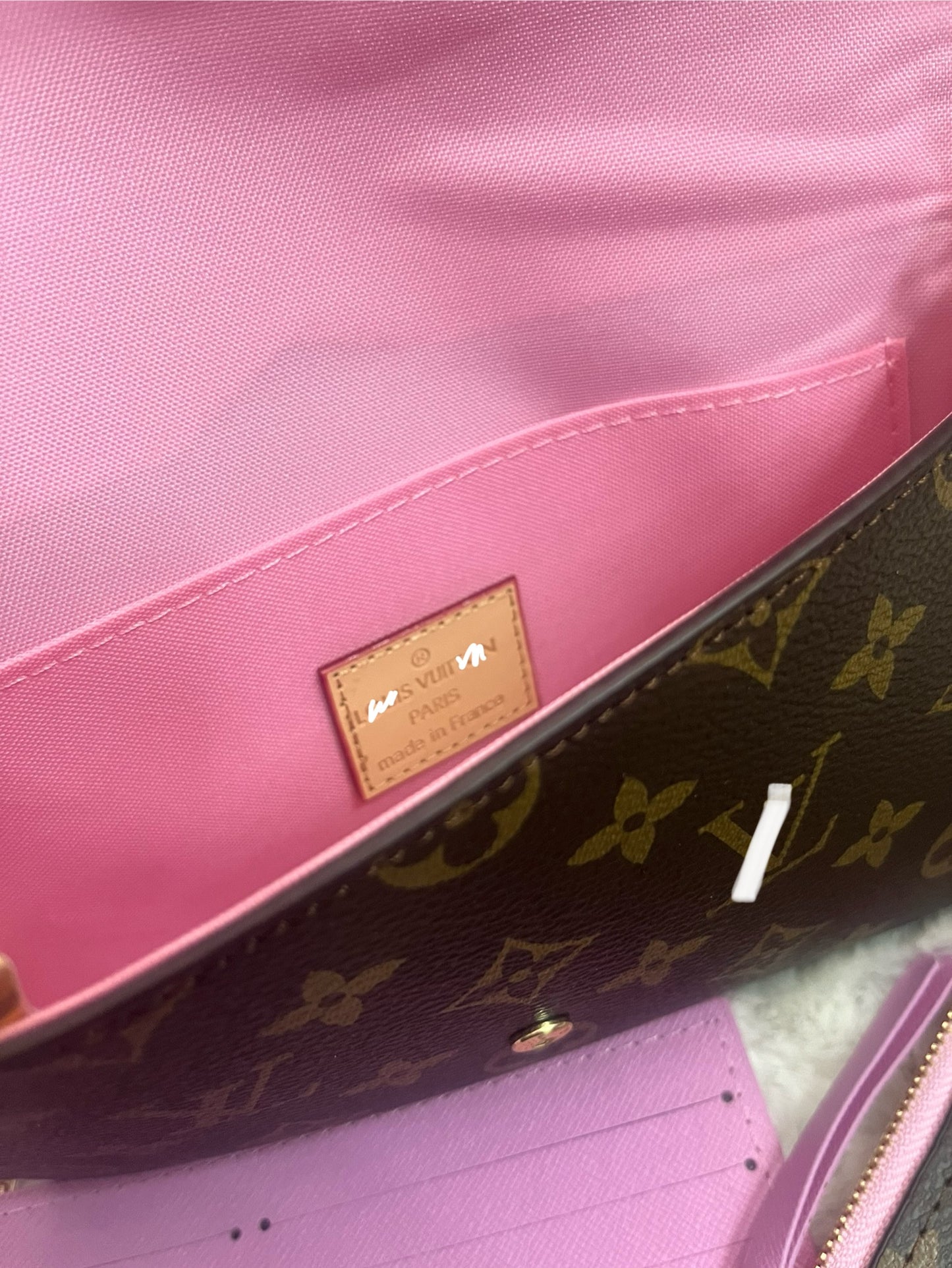 Brown gold pink luvu cross body bag