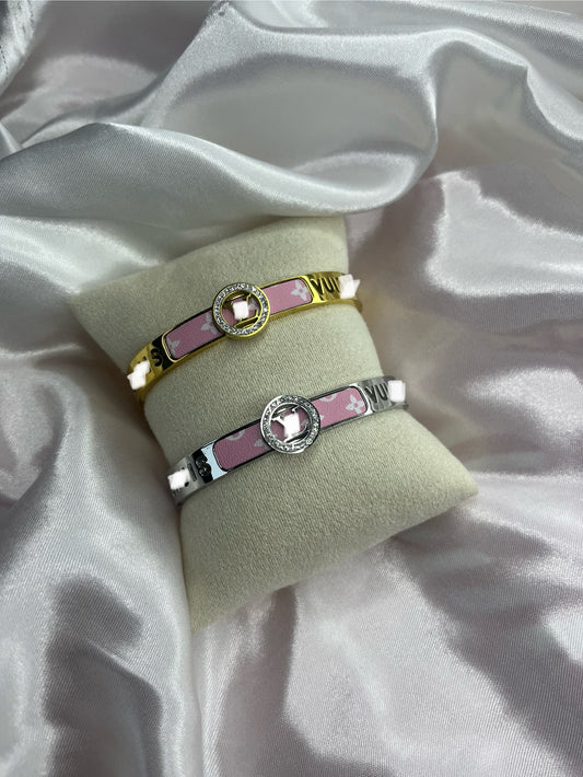 Gold or silver Pink Diamanté LuVu Bangle