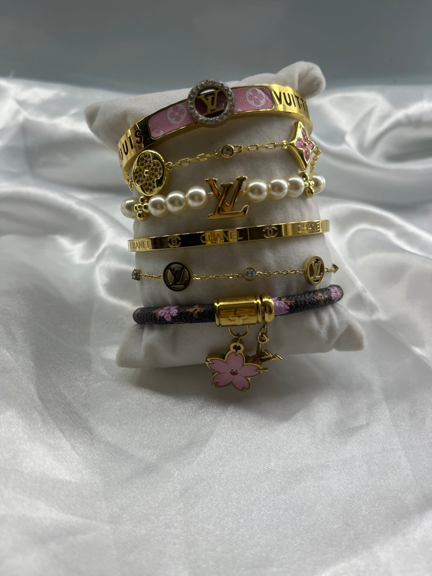 Dreamiest- Gold pink luvu-cc Bracelet stack