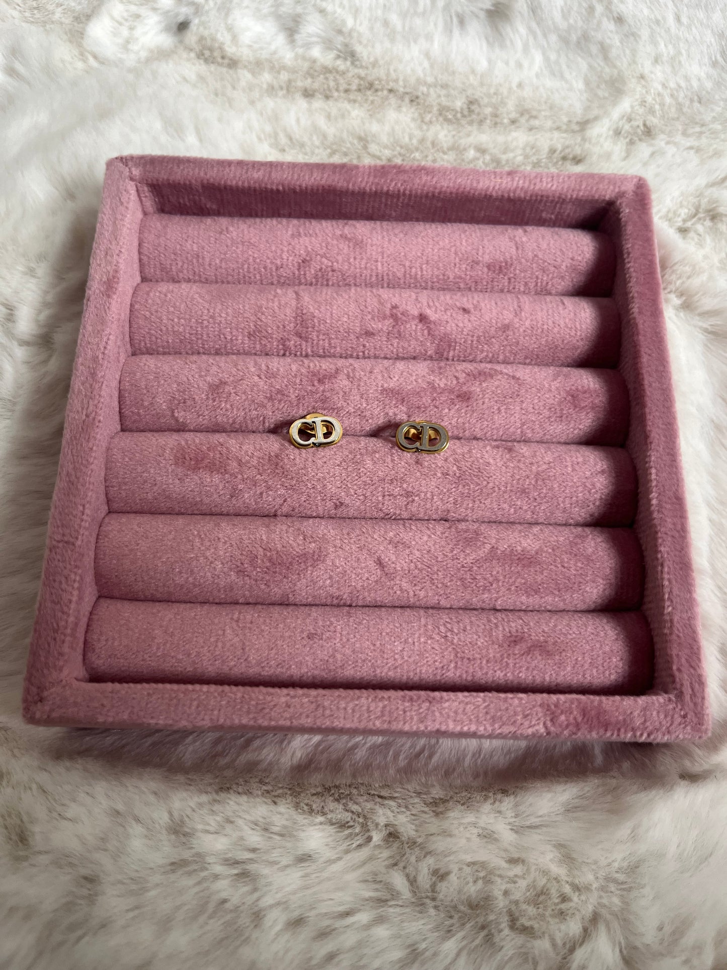 Mini gold+Silver CD earrings