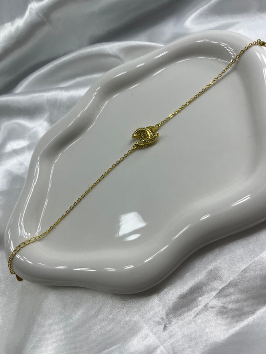 Gold diamanté cece dainty bracelet