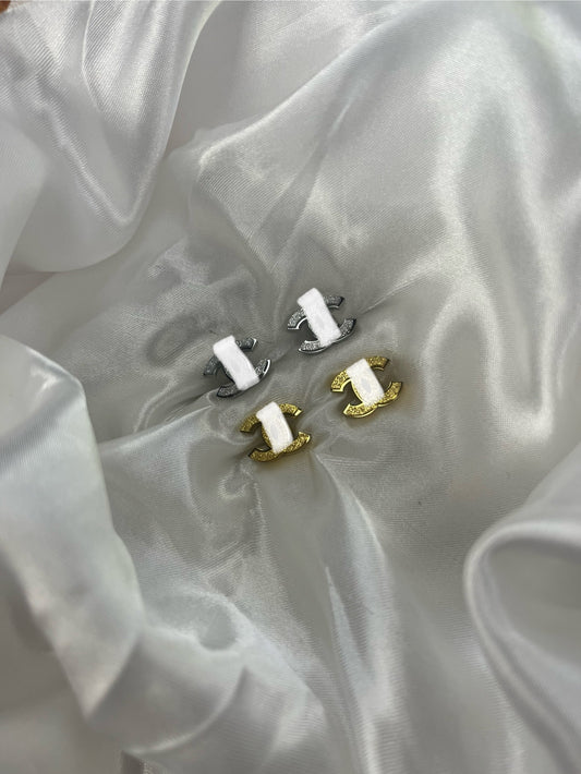 Gold or silver glittery cece earrings
