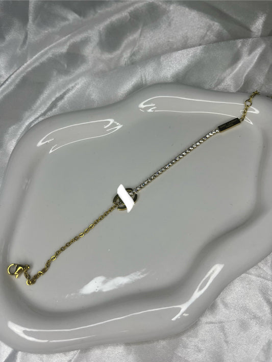 Gold cece half diamanté tennis bracelet