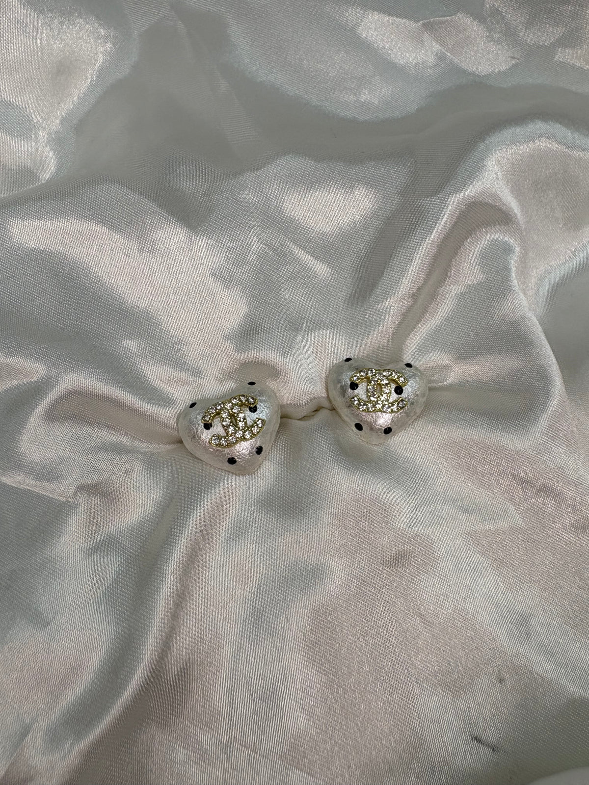Pearl polka dot gold cece diamanté earrings
