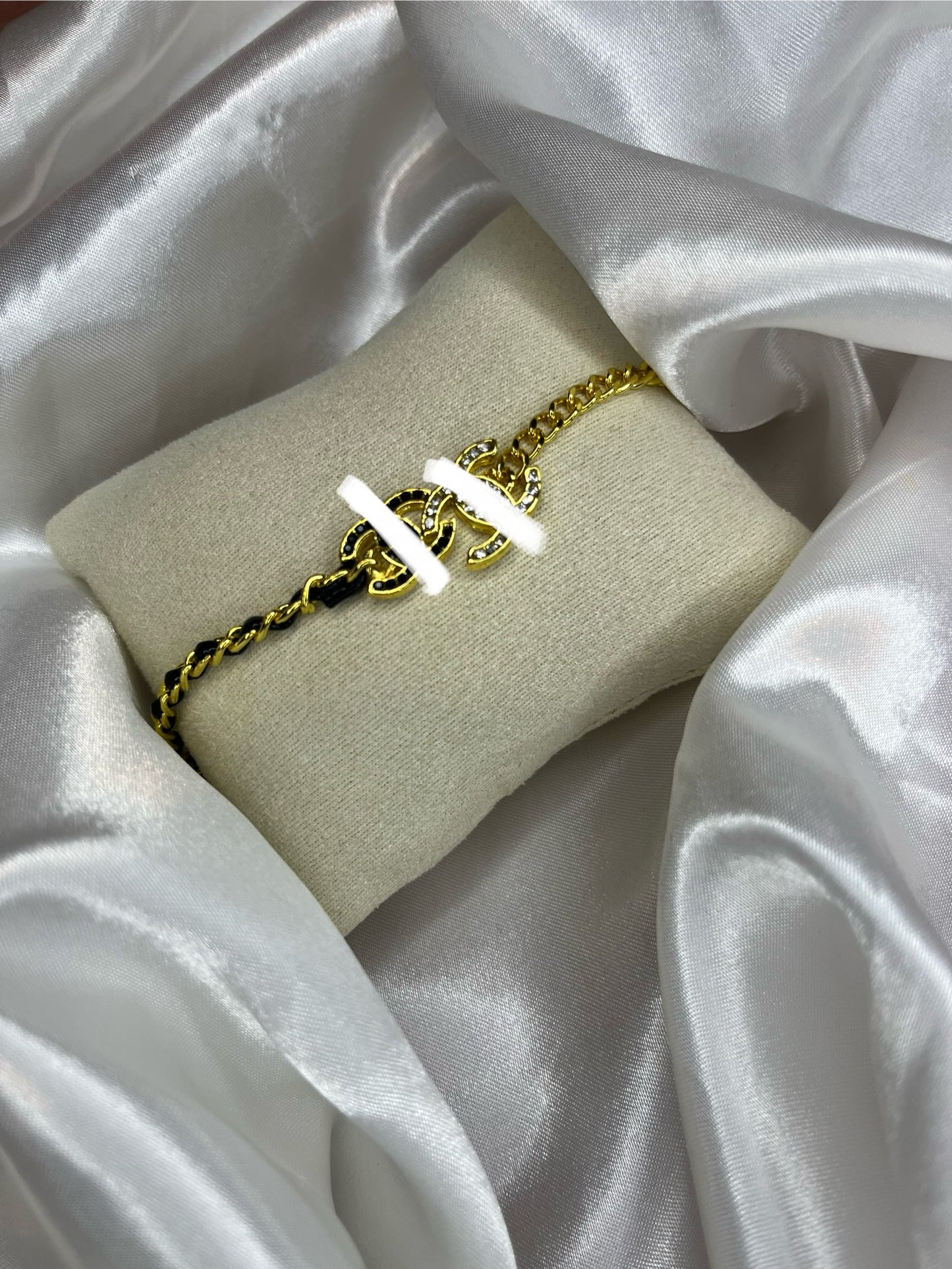 Gold black chain Cece bracelet