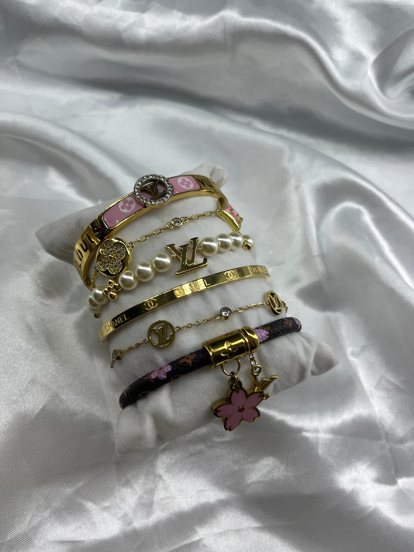 Dreamiest- Gold pink luvu-cc Bracelet stack