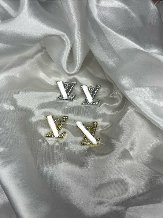 Gold or silver pearl diamanté luvu earrings