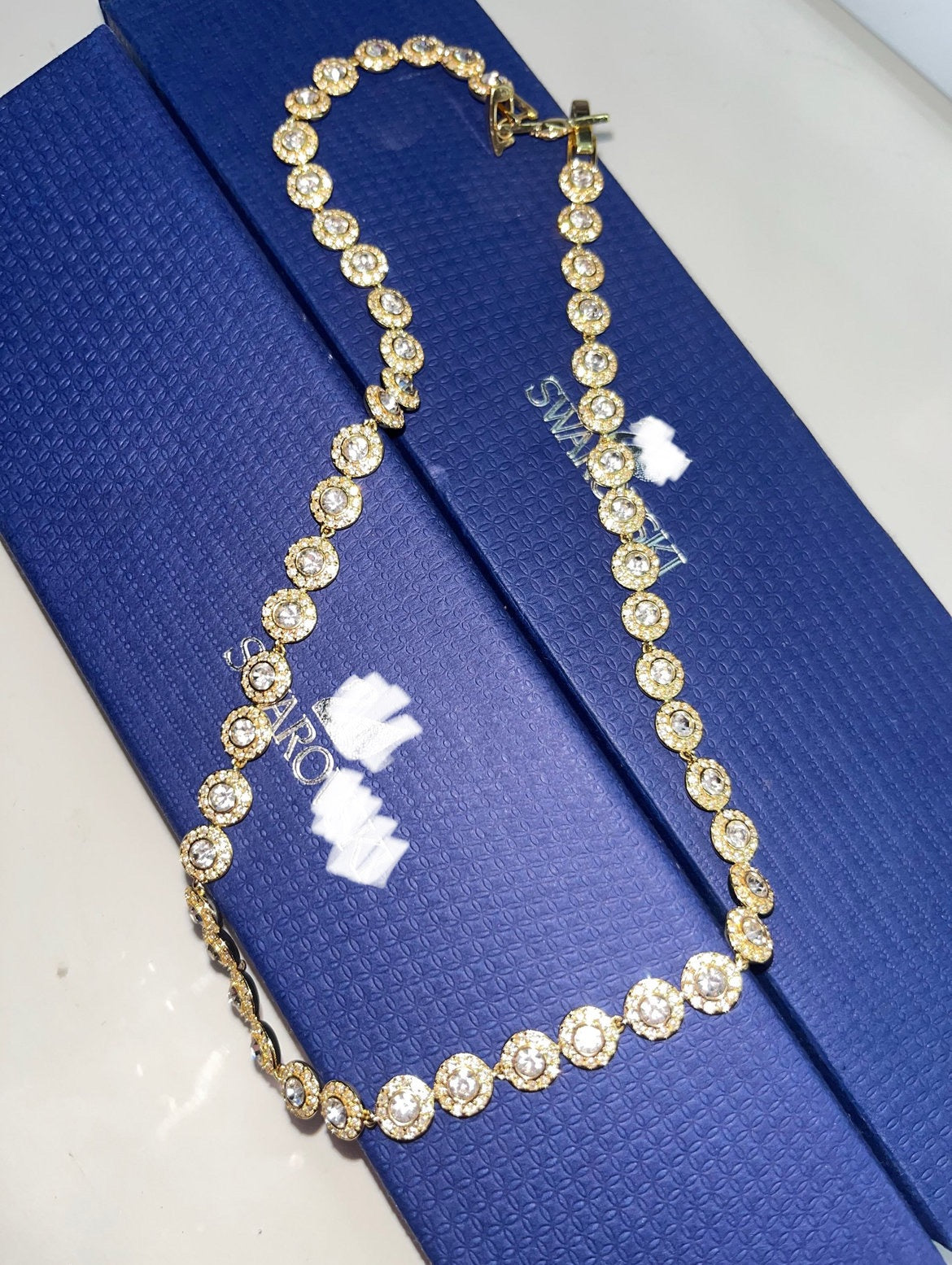 Gold or silver Angel tennis necklace