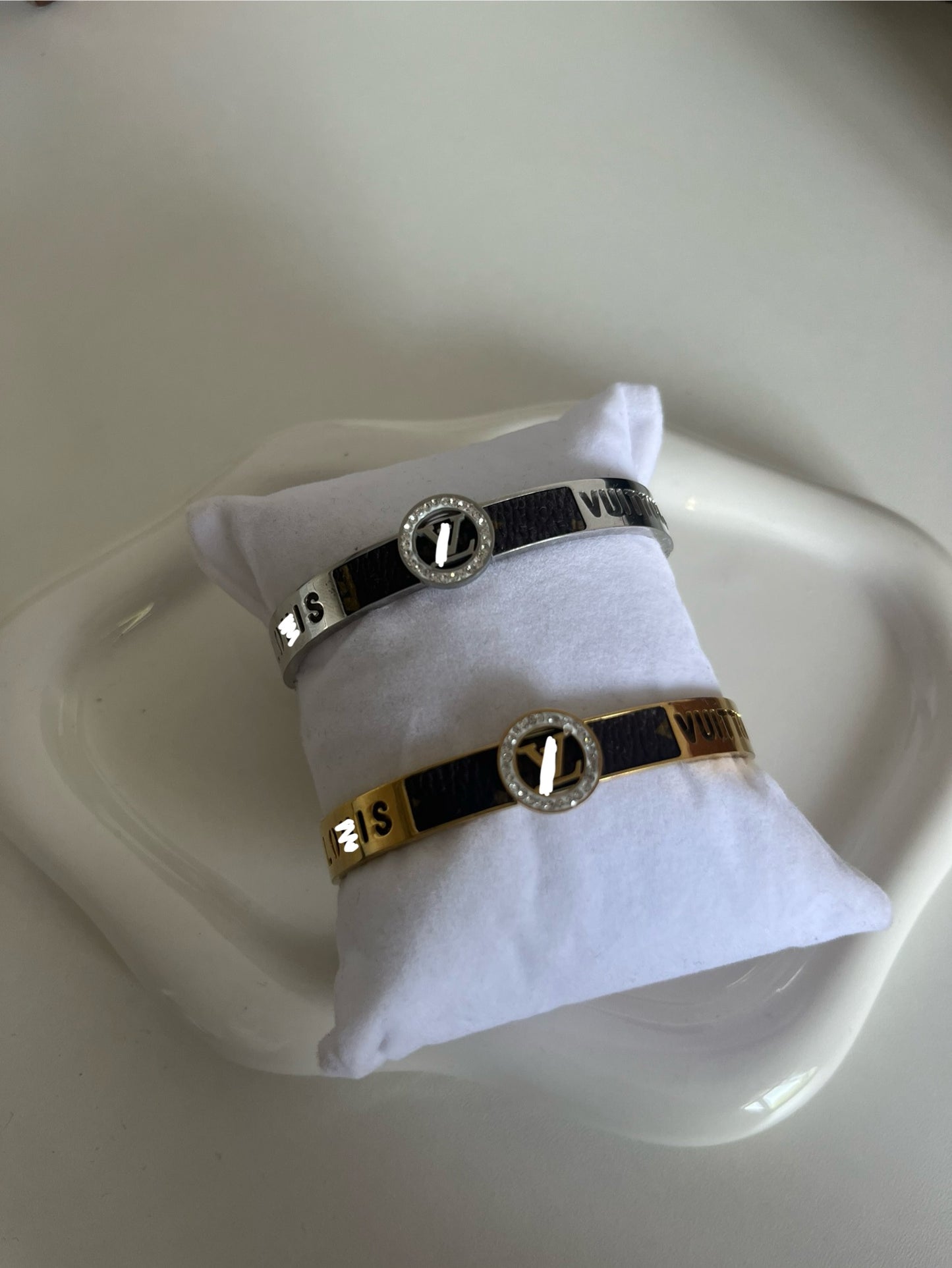 Gold or silver brown luvu bangle