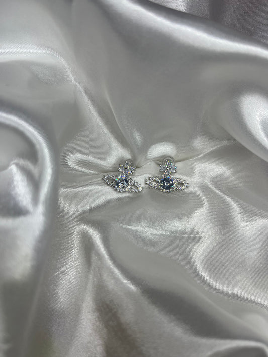 Silver planet Diamanté Earrings