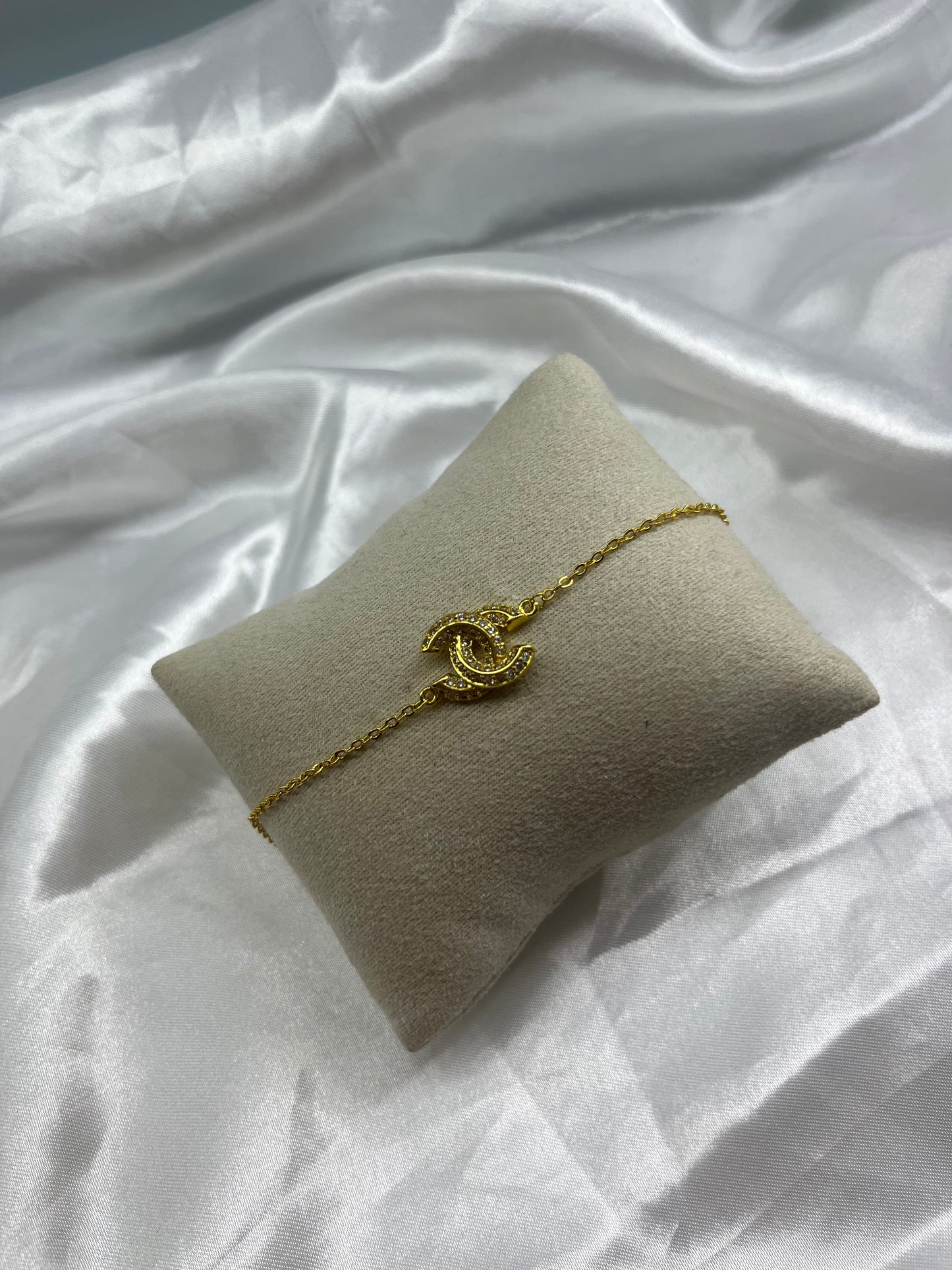 Gold diamanté cece dainty bracelet