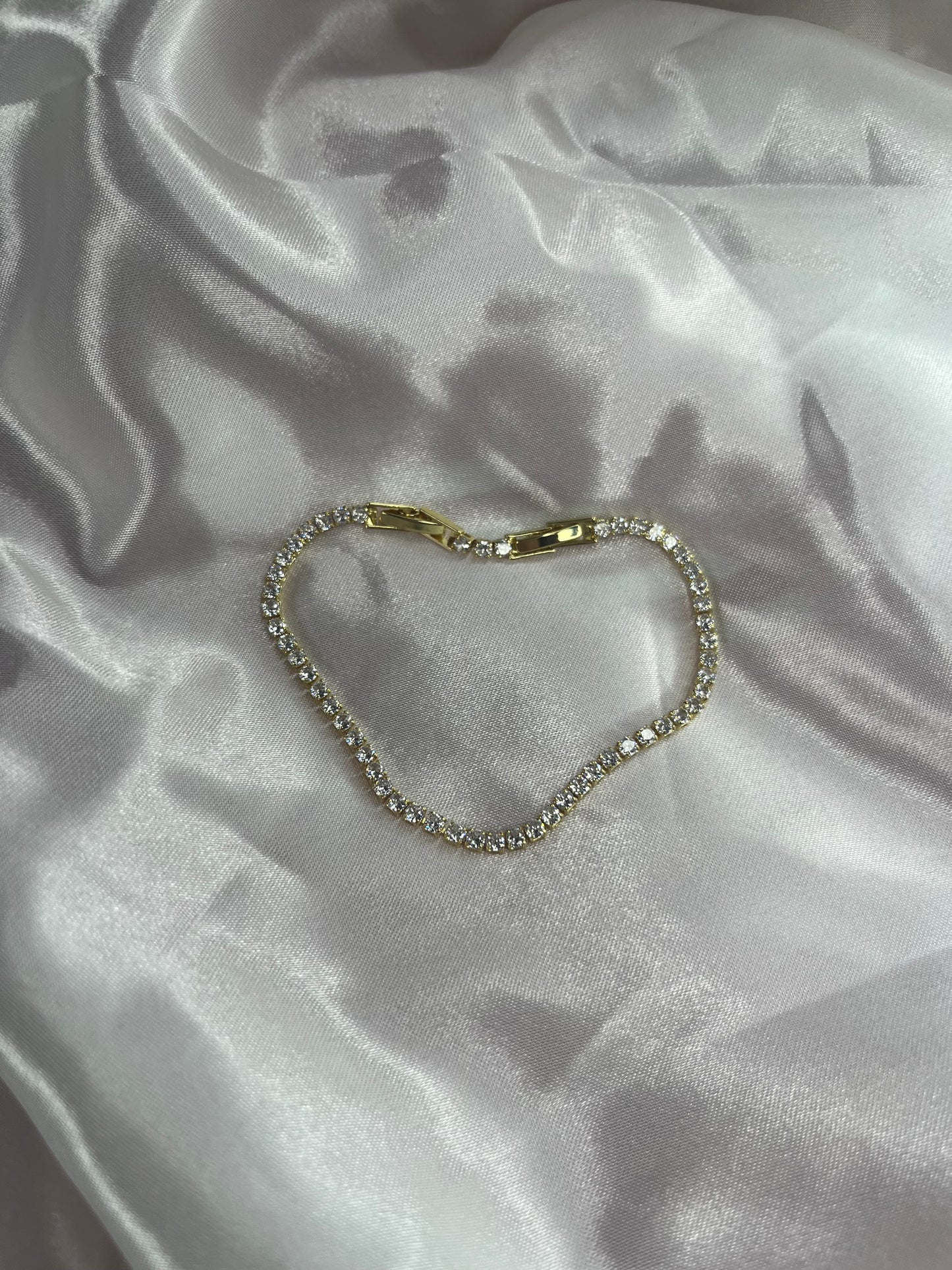 Gold diamanté tennis bracelet