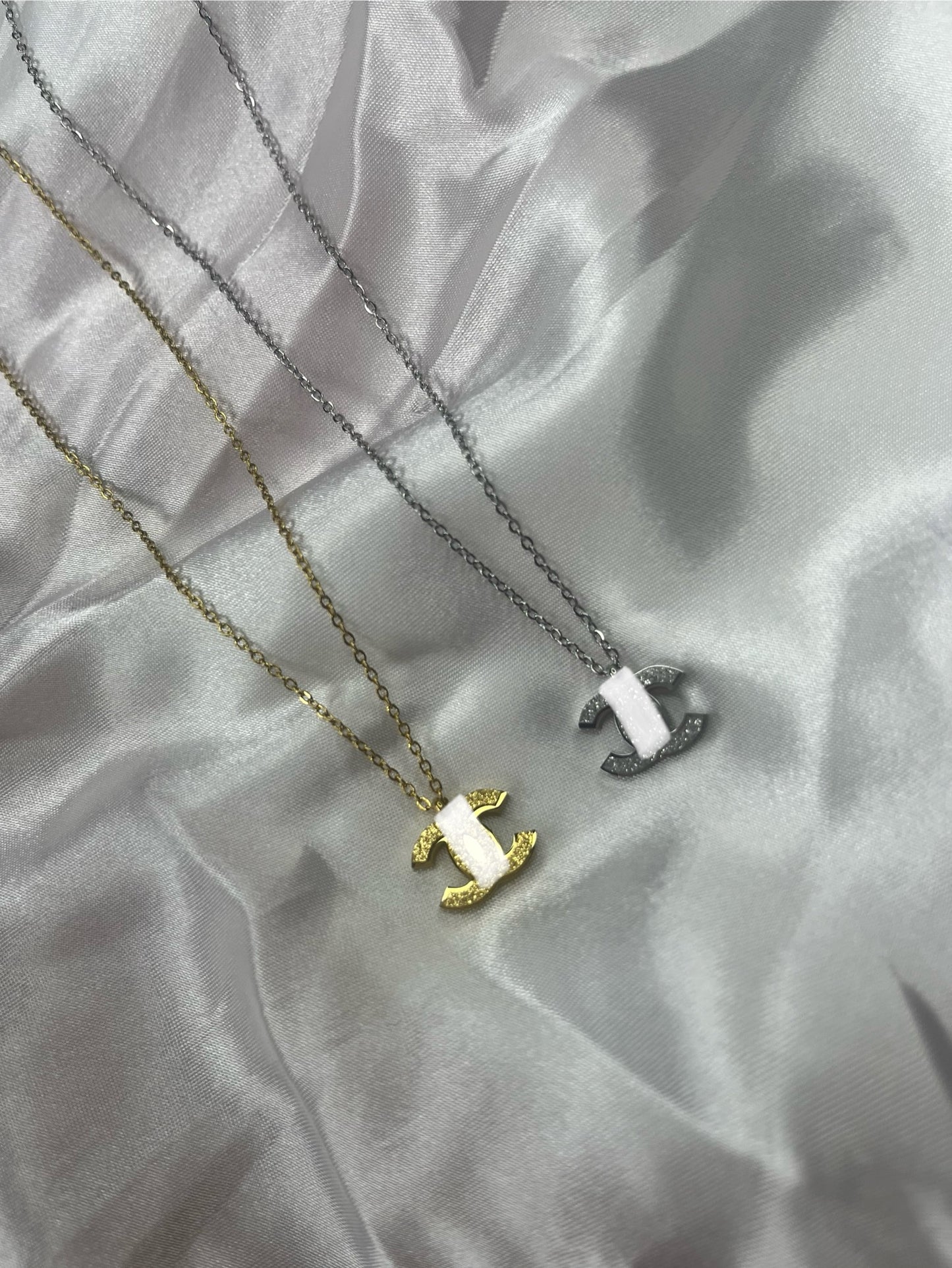 Gold or silver Glittery Cece necklace
