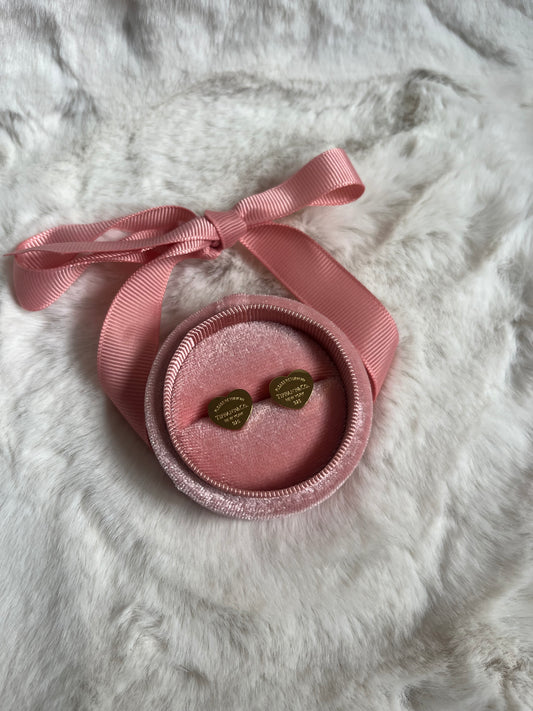 Gold heart tiff earrings