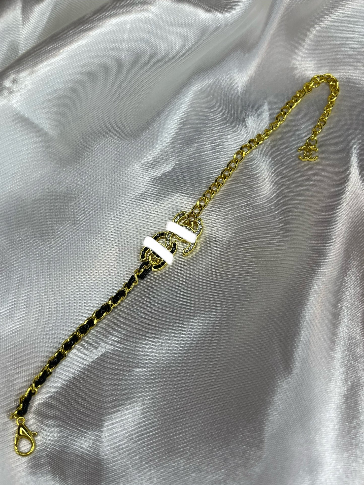Gold black chain Cece bracelet