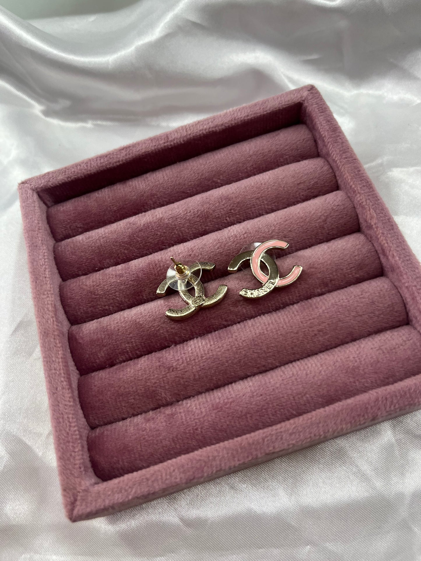 Gold pink cece earrings