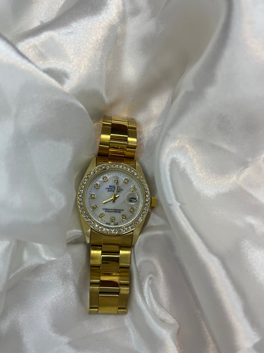 Gold diamanté white Rox Watch