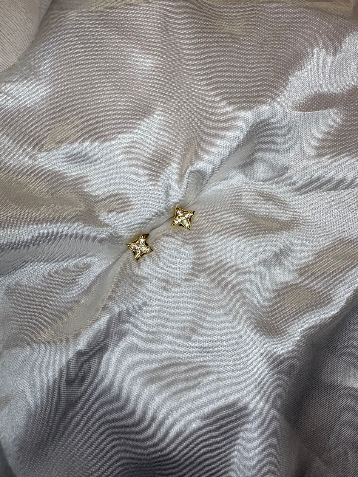 Mini Gold Diamanté Clover earrings