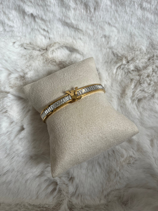 Gold zircon Luvu bangle
