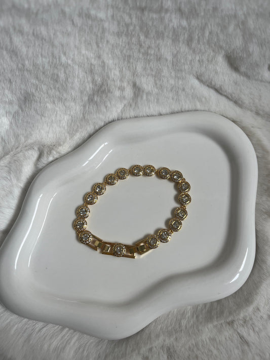 Gold angelic diamanté tennis bracelet