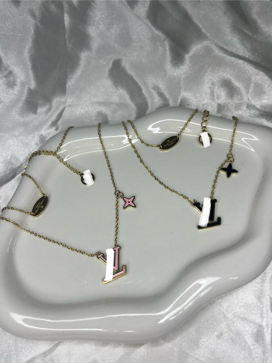 Gold pink or black luvu necklace