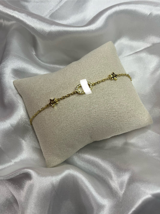 Gold diamond DD star bracelet