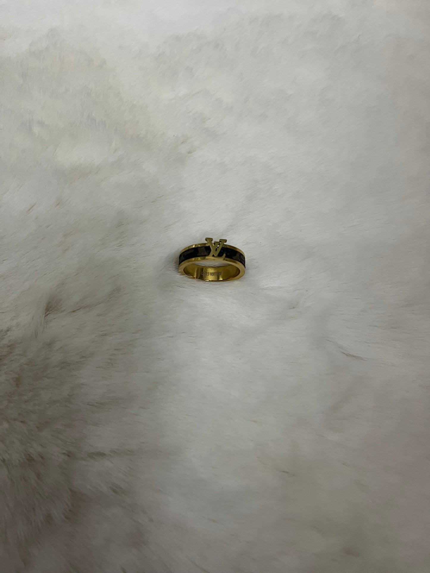Gold brown luvu ring