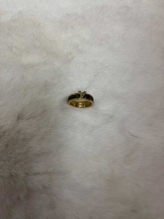 Gold brown luvu ring