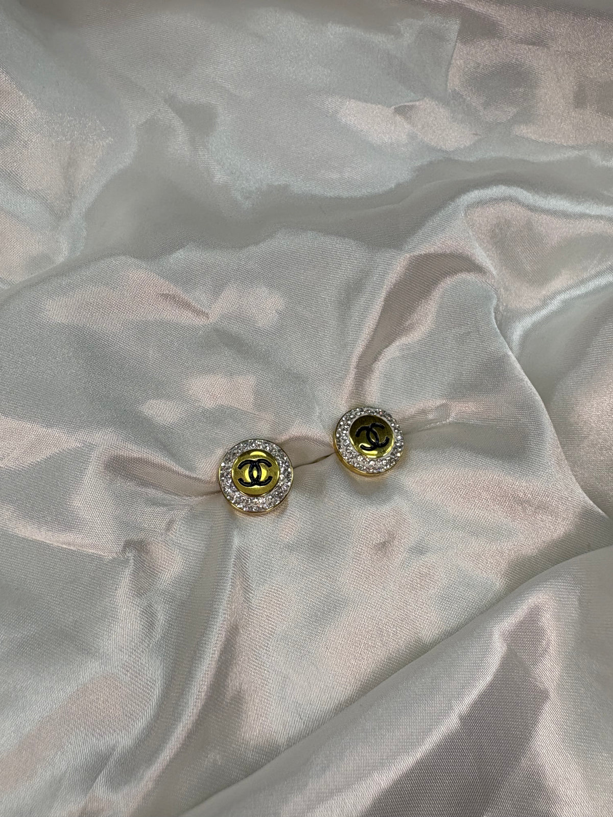 Gold circle diamanté Cece earrings