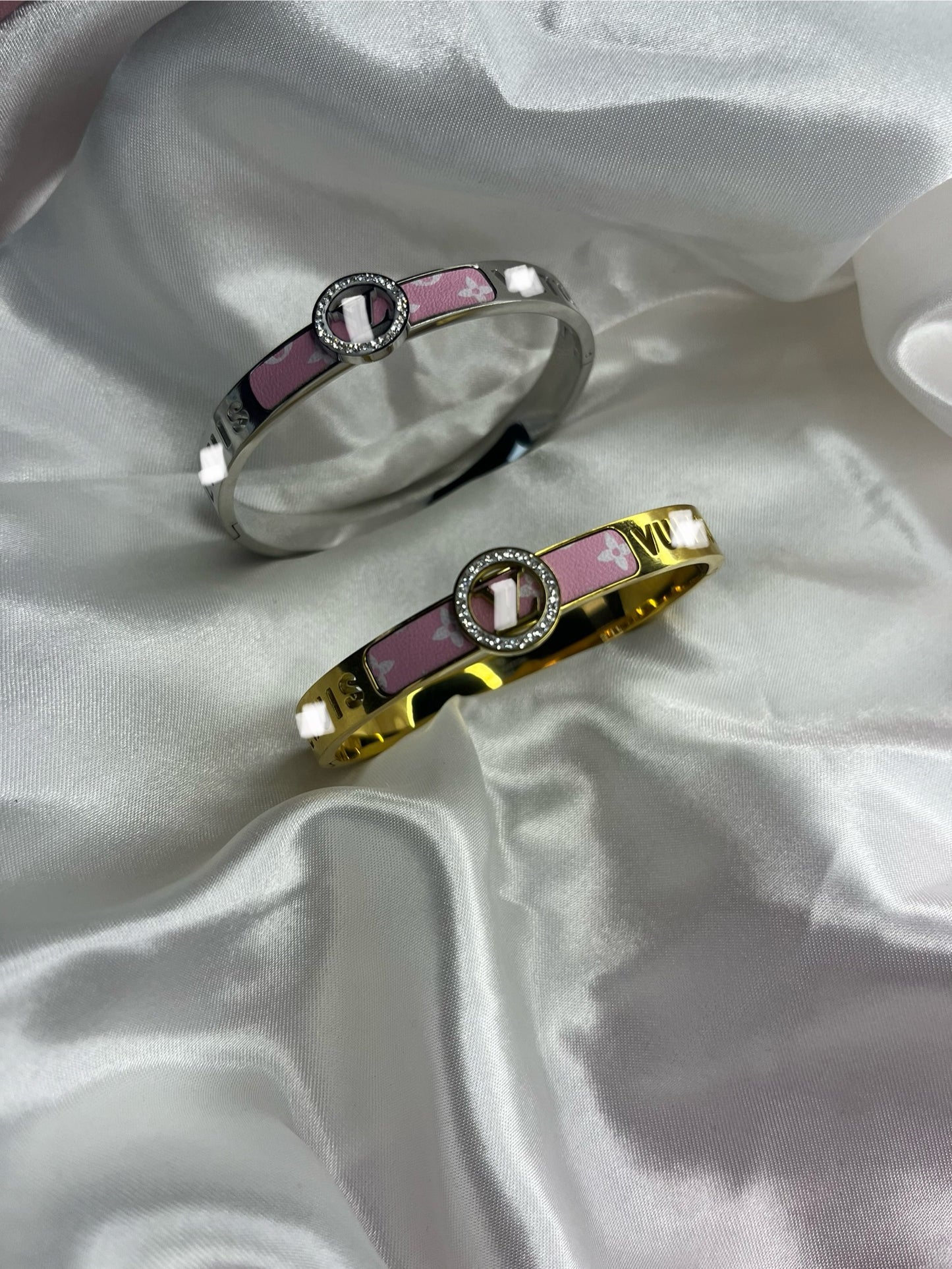 Gold or silver Pink Diamanté LuVu Bangle