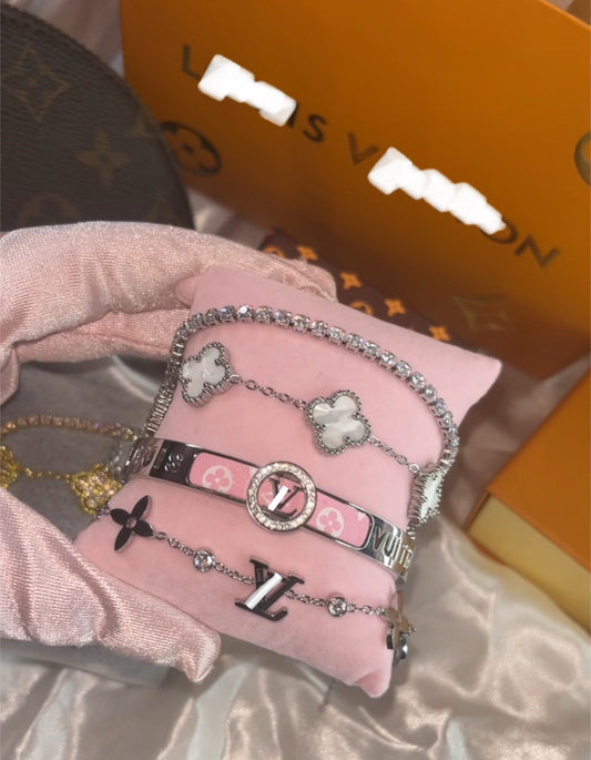 Silver ultimate luvu bracelet stack