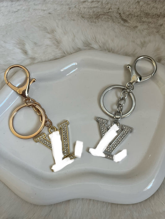 Gold or silver diamanté luvu key chain