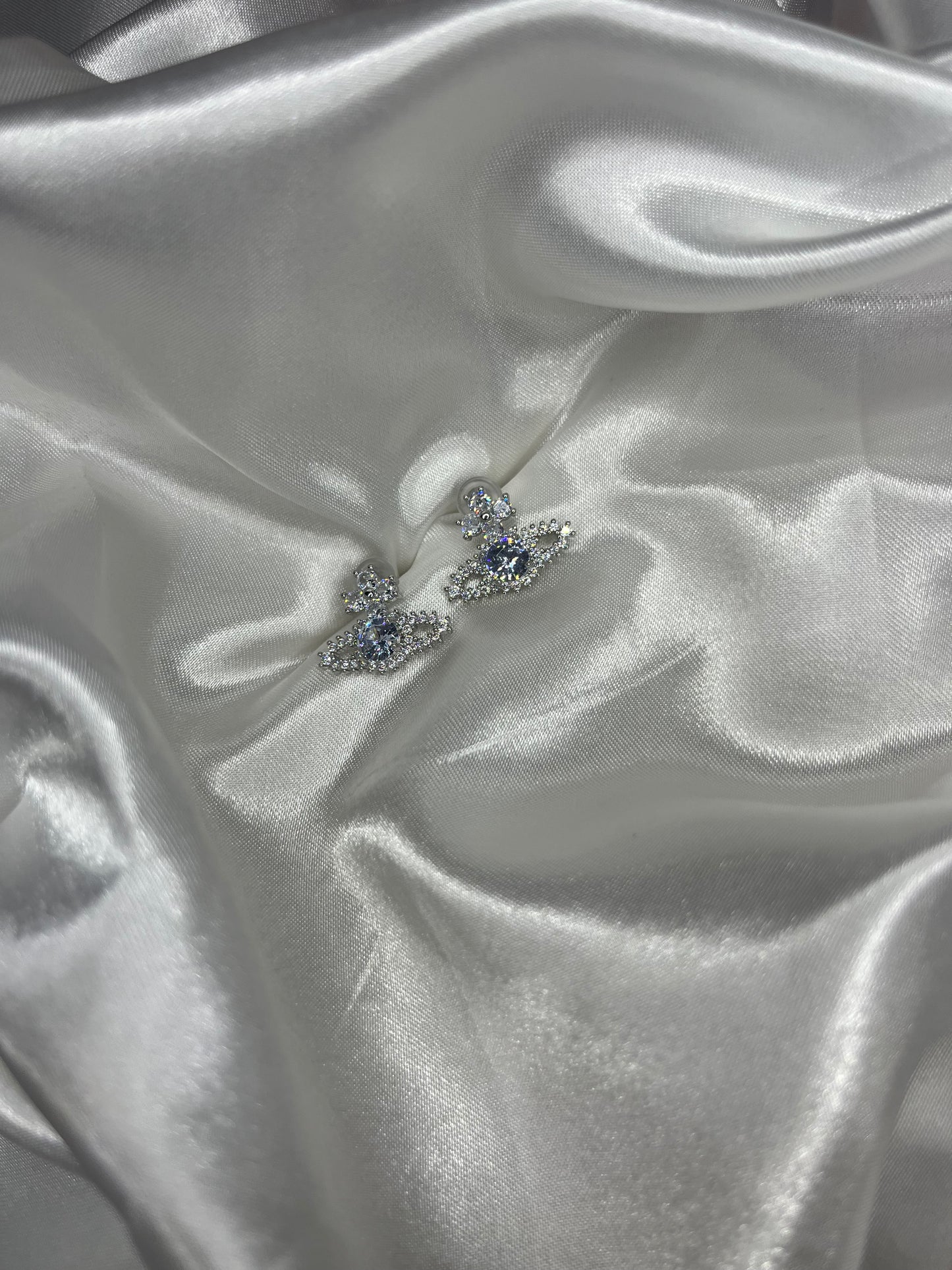 Silver planet Diamanté Earrings