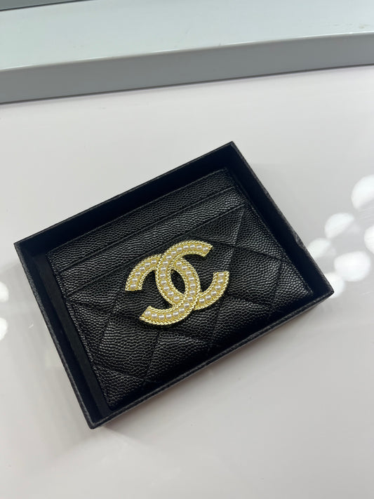 Black gold pearl CECE card holder